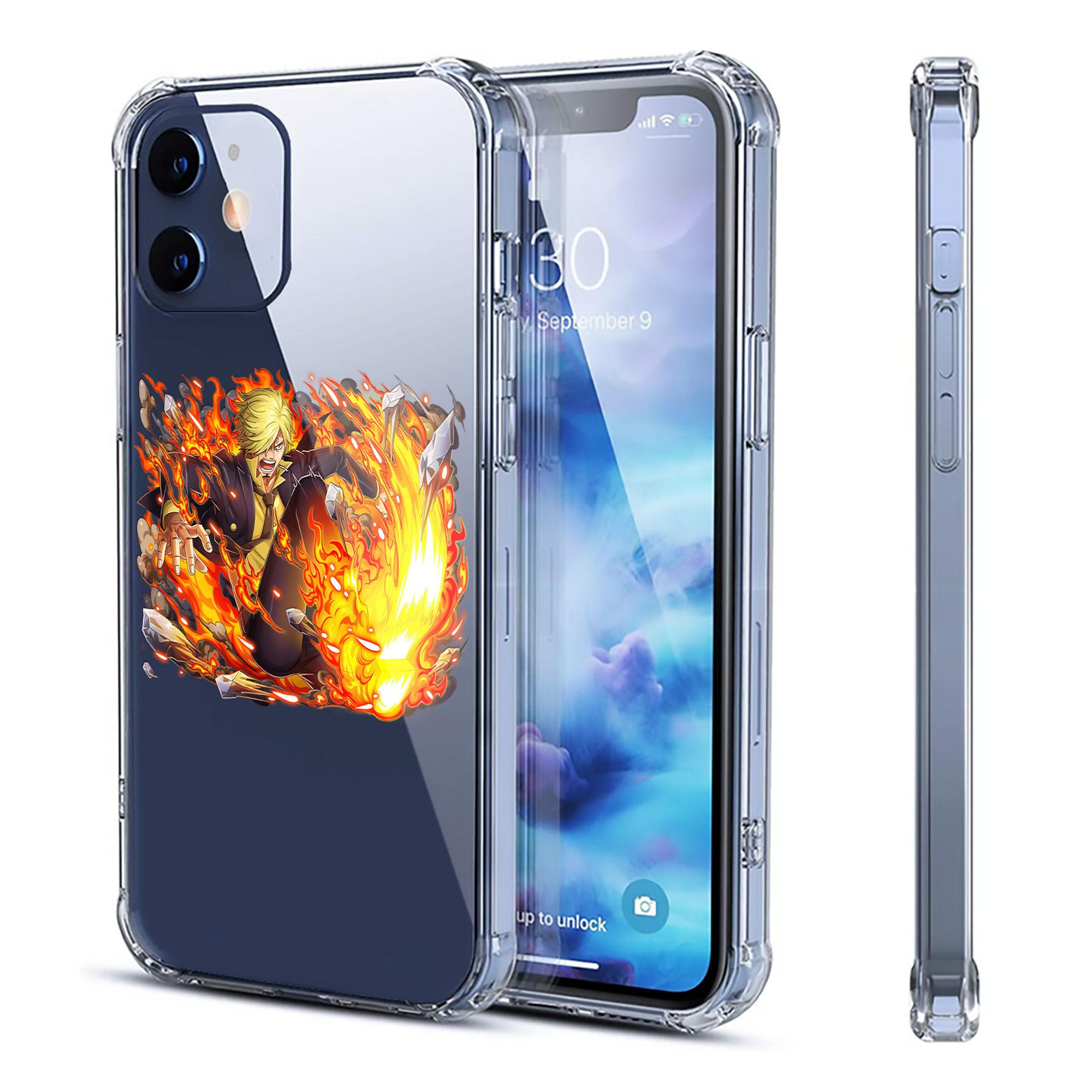 （画像用） ワンピース サンジ ONE PIECE Sanji 【iPhone 12シリーズ対応】透明スマホケース（クリアソフトケース）